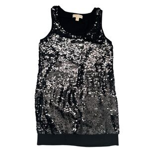Michael Kors black sequin mini length 100% merino wool party dress